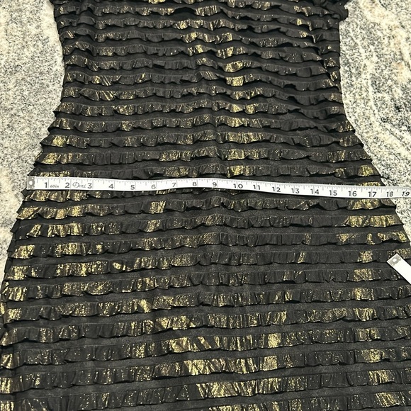 Connected apparel, Size 12 black and gold frills dress with built in slip. - Picture 9 of 11